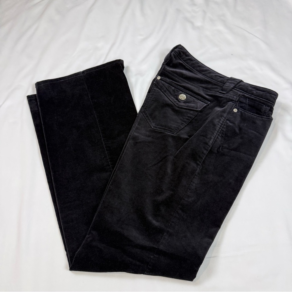 Vintage Gap Stretch Black Velvet Jeans Size 4 Bootcut Low Rise Velour Trousers